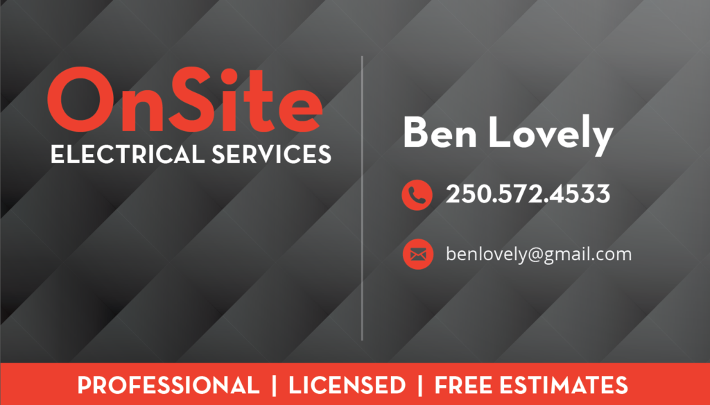 OnSite Electrical Services business card